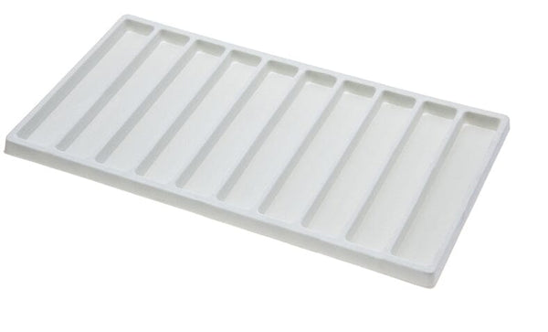 10 Section 13-3/4" x 7-5/8" Flocked Gray Liner Tray/Display