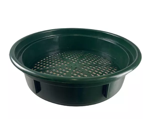 13" Mesh Plastic Screen Green Stackable Classifier/Sifting Pan - Made in USA