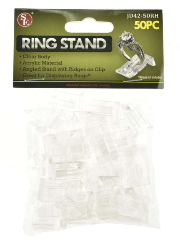 50 Pc Acrylic Clear Body Ring Stand (1/2