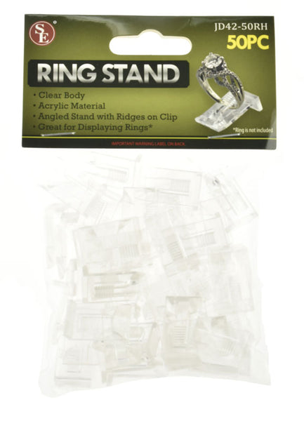 50 Pc Acrylic Clear Body Ring Stand (1/2" x 7/8" x 1/4")