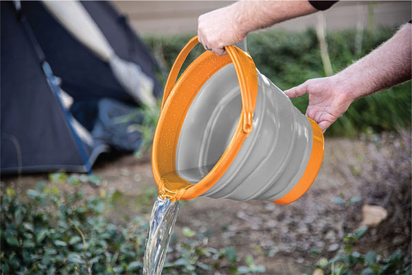 10L Collapsible Bucket with Collapsible Stand for Gold Prospecting, Gem Hunting, and Gardening