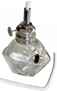 Alcohol Lamp Burner Glass Spirit Lamp with 1/4" Adjustable Wick + 1 Extra Wick - Emergency Lamp